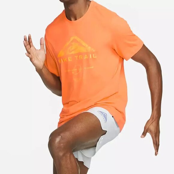 Nike Trail Dri-Fit T-Shirt Running Orange Brand New Men's SZ Small DZ2727-885 - Picture 2 of 7